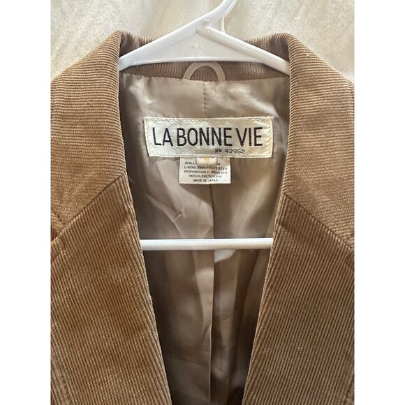 Vintage La Bonne Vie Corduroy Blazer Jacket – Tan, Made in Japan, Size 8 - Picture 6 of 6